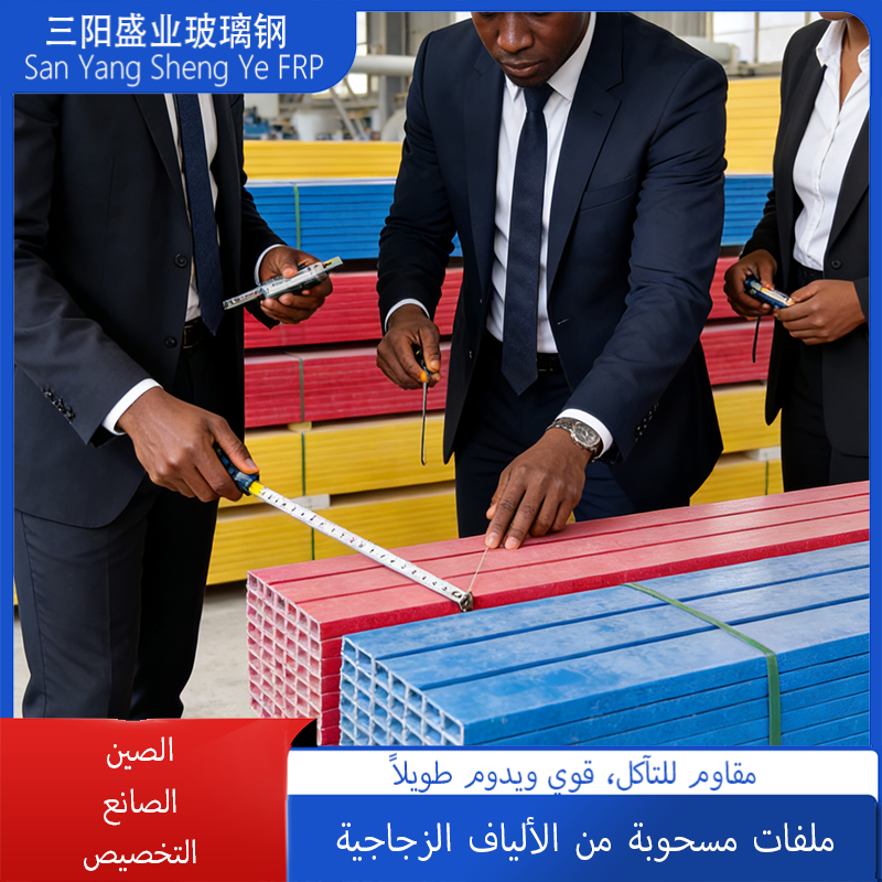 مقاطع مقذوفة من الألياف الزجاجية، أنابيب دائرية ومربعة، سياج، عوارض مقاومة للتآكل