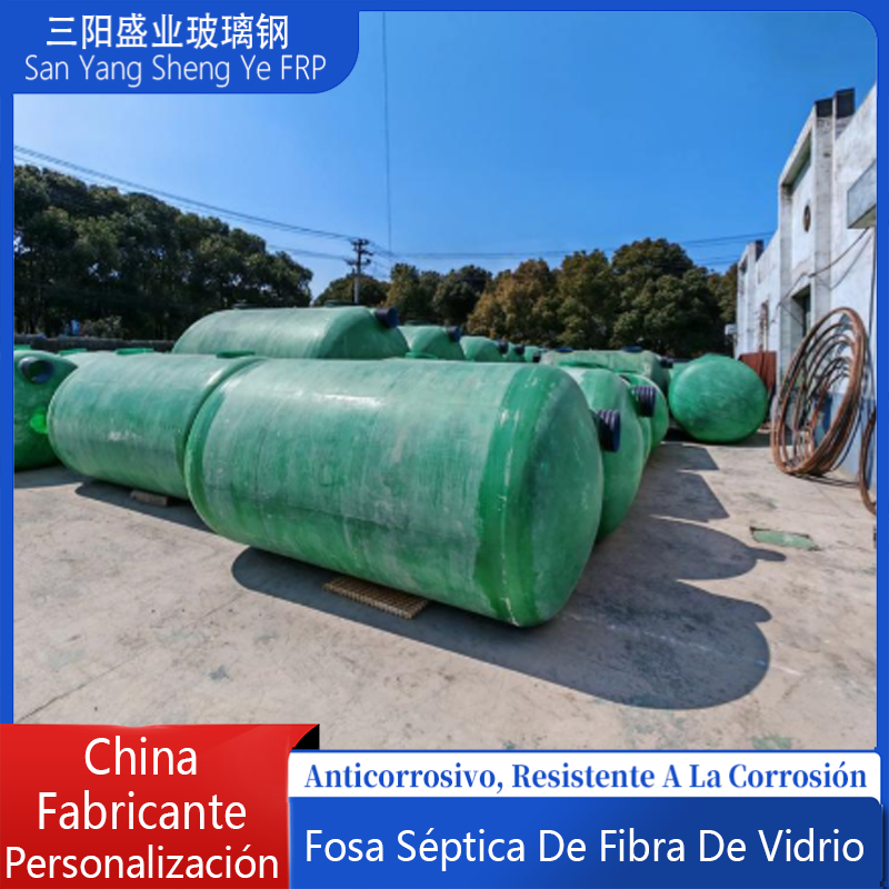 Fosa séptica reforzada de fibra de vidrio, depósito de 2-100 m³, depósito de agua contra incendios