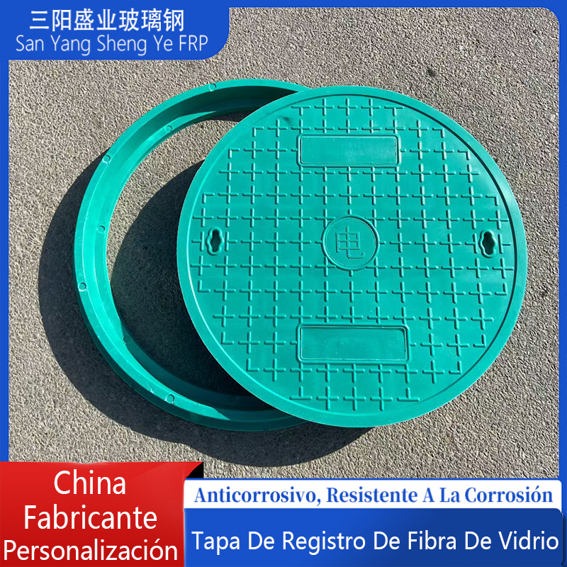 Tapa de alcantarilla compuesta de resina y fibra de vidrio, tapa cuadrada de pozo de alcantarillado