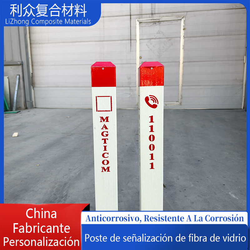Poste de advertencia enterrado, poste marcador de acero plástico y fibra de vidrio, personalizado