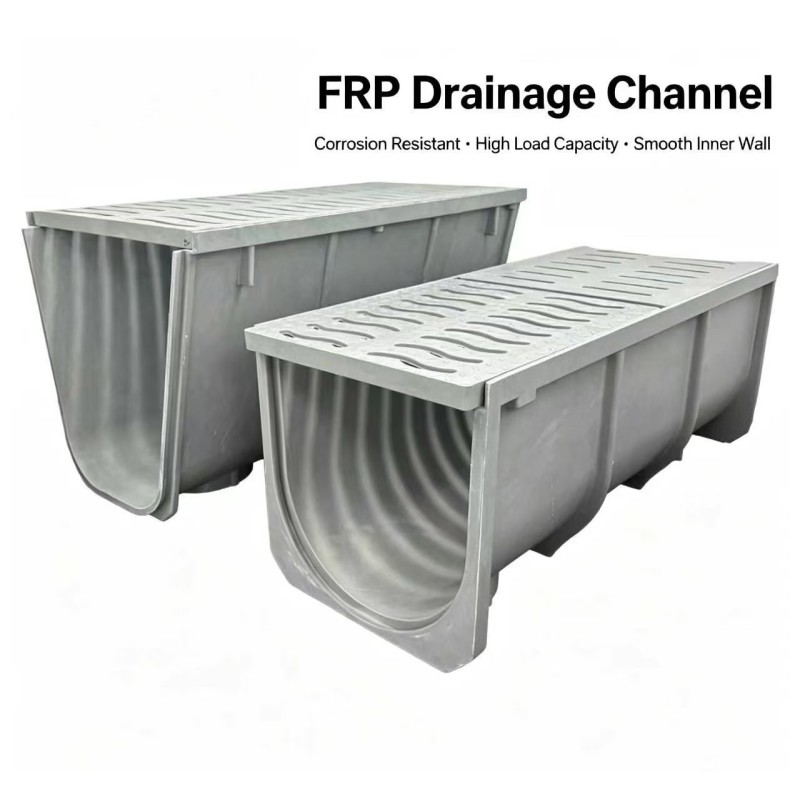 Canal de drainage en fibre de verre paysager avec couvercle antidérapant