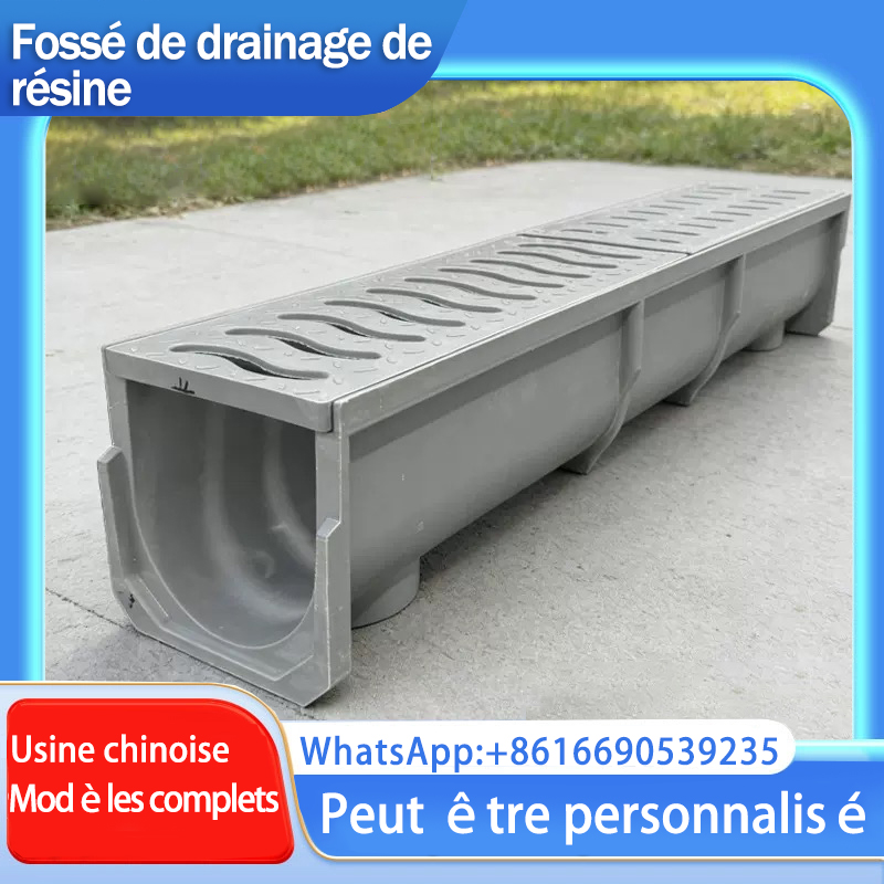 Drainage de résine rainure en forme de U produit fini intégré égout cuisine parc drainage fuite