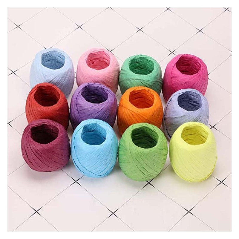 Colorful Halloween Twisted Raffia Ribbon Paper Twine, Home & Party Decorations